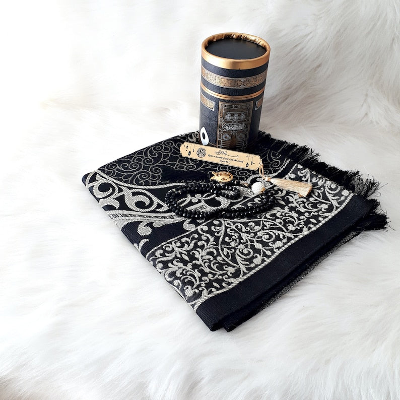 Prayer design mat, Tasbeeh & Prayer Hat Gift Box