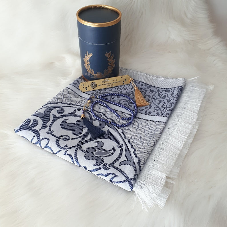 Prayer design mat, Tasbeeh & Prayer Hat Gift Box
