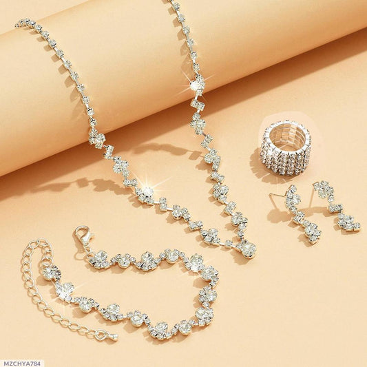 Elegant Design   white Crystal Stones Pendant  full set for Girls/Women